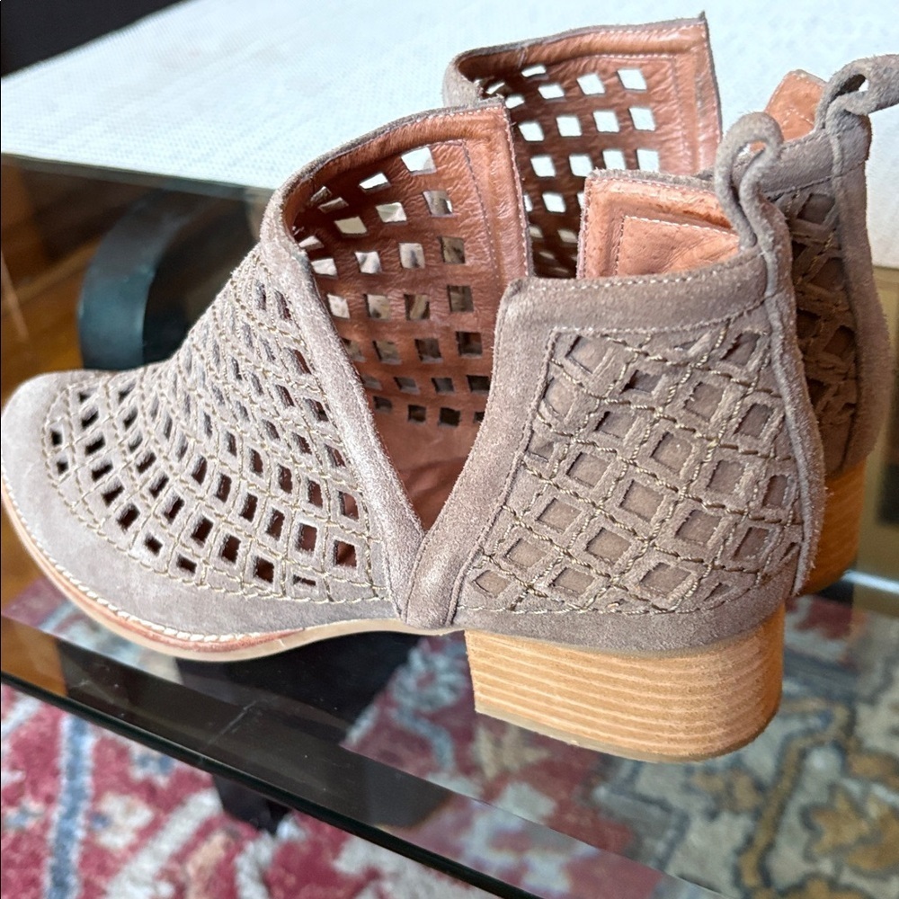 Jeffrey Campbell Taupe Cutout Ankle Boots - Picture 4 of 9